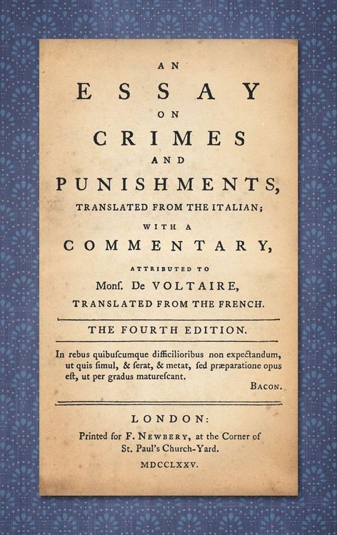 Produktbild: An Essay on Crimes and Punishments