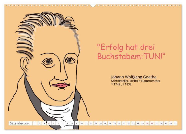 Produktbild: Zitate f&uuml;r Motivation und Perspektivenwechsel (hochwertiger Premium Wandkalender 2026 DIN A2 quer), Kunstdruck in Hochglanz