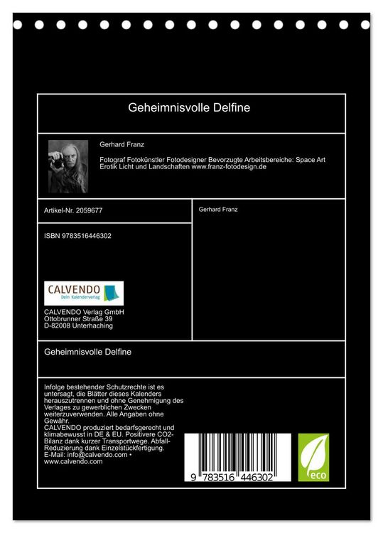Produktbild: Geheimnisvolle Delfine (Tischkalender 2026 DIN A5 hoch), CALVENDO Monatskalender