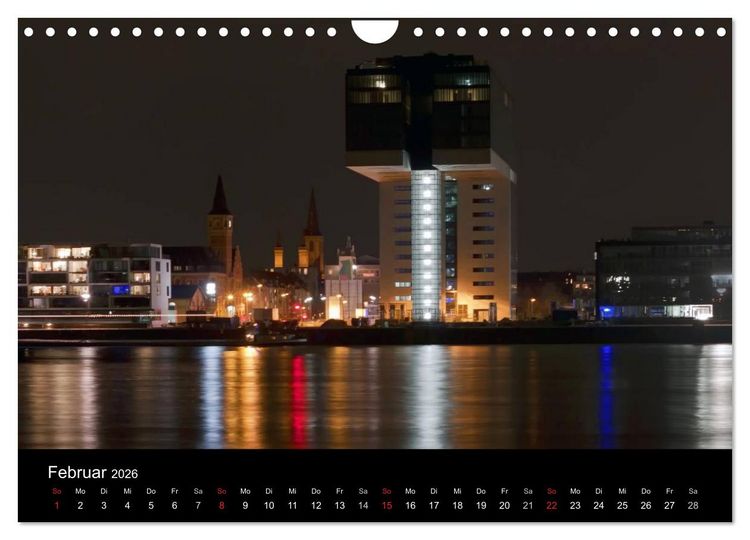 Produktbild: K&ouml;ln bei Nacht (Wandkalender 2026 DIN A4 quer), CALVENDO Monatskalender
