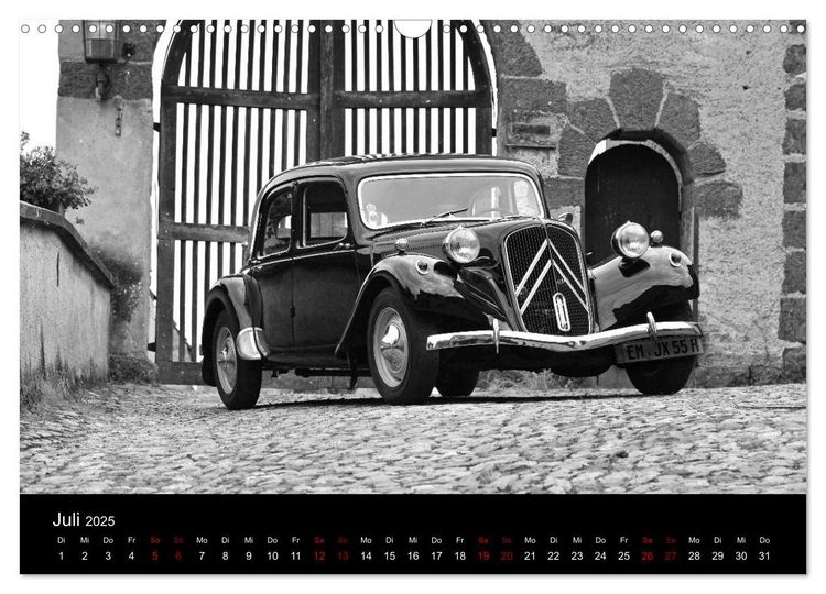 Produktbild: Citro&euml;n 11 CV Traction Avant in schwarzweiss (Wandkalender 2025 DIN A3 quer), CALVENDO Monatskalender