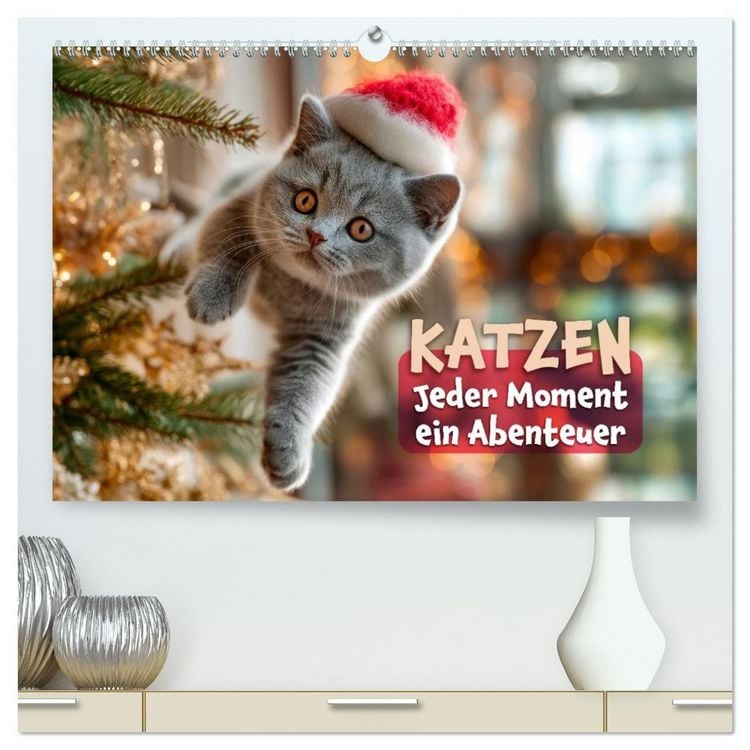 Produktbild: Katzen - Jeder Moment ein Abenteuer (hochwertiger Premium Wandkalender 2027 DIN A2 quer), Kunstdruck in Hochglanz