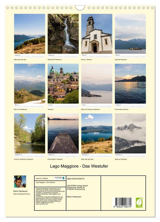 Produktbild: Lago Maggiore - Das Westufer (Wandkalender 2026 DIN A3 hoch), CALVENDO Monatskalender