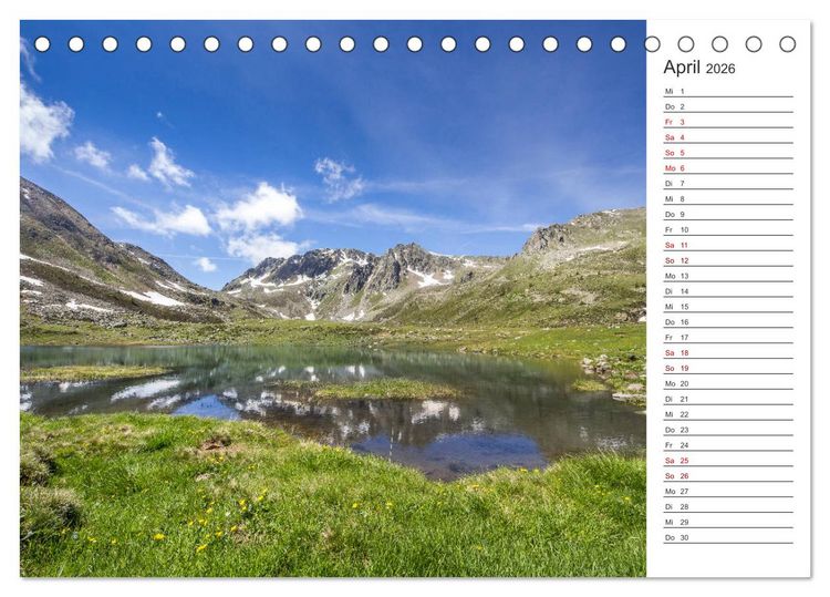 Produktbild: Bergseen im Ultental (Tischkalender 2026 DIN A5 quer), CALVENDO Monatskalender