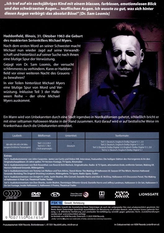 Produktbild: Halloween 1-5 Collection (uncut) [5 DVDs]
