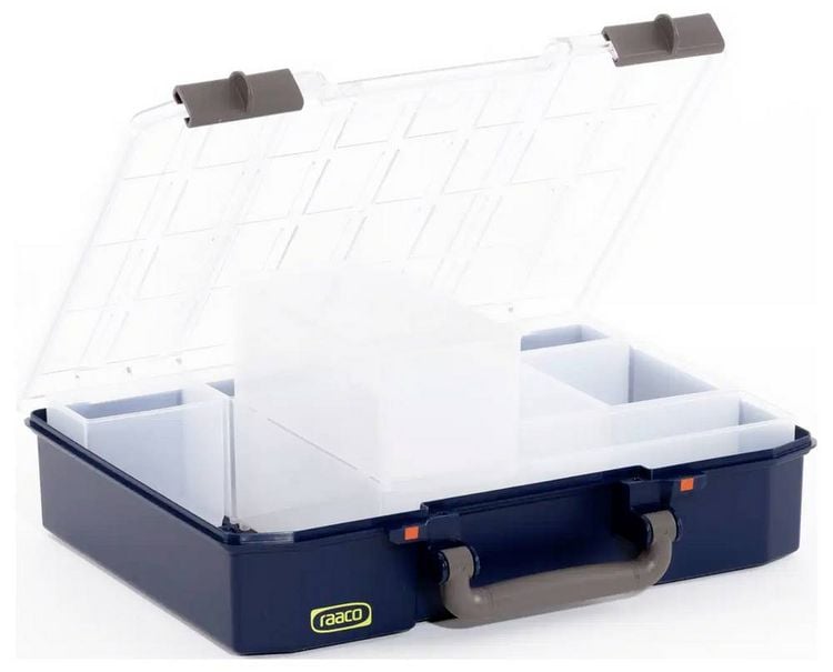 Produktbild: raaco CarryLite 80 4x8-9 Sortimentskoffer (B x H x T) 337 x 79 x 278 mm Anzahl F&auml;cher: 9 Inhalt 1 St.