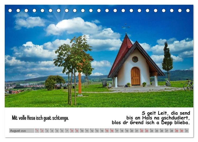 Produktbild: Schw&auml;bische Sprichw&ouml;rter 1 Wi ma hald so said! (Tischkalender 2026 DIN A5 quer), CALVENDO Monatskalender