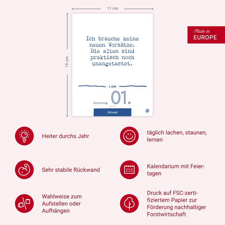 Produktbild: Dumme Spr&uuml;che f&uuml;r jeden Anlass Tagesabrei&szlig;kalender 2026