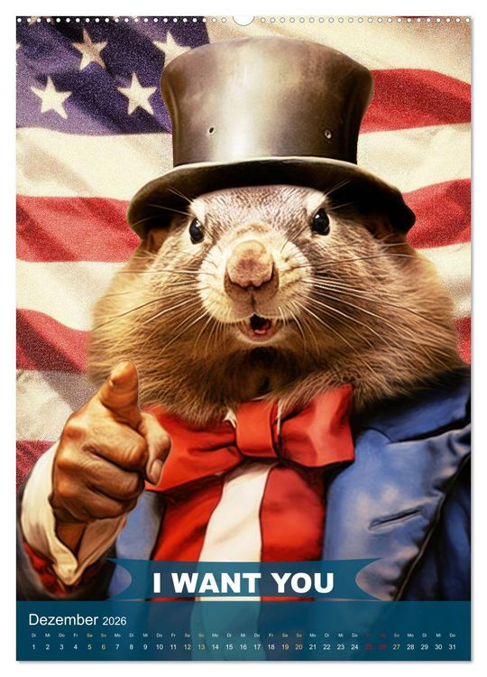 Produktbild: I want you im tierischen Design (hochwertiger Premium Wandkalender 2026 DIN A2 hoch), Kunstdruck in Hochglanz