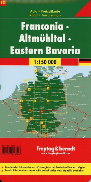 Produktbild: Freytag & berndt Stra&szlig;enkarte Franken - Altm&uuml;hltal - Ostbayern 1:150.000