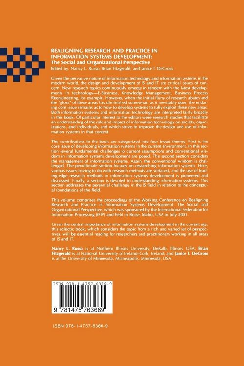 Produktbild: Realigning Research and Practice in Information Systems Development