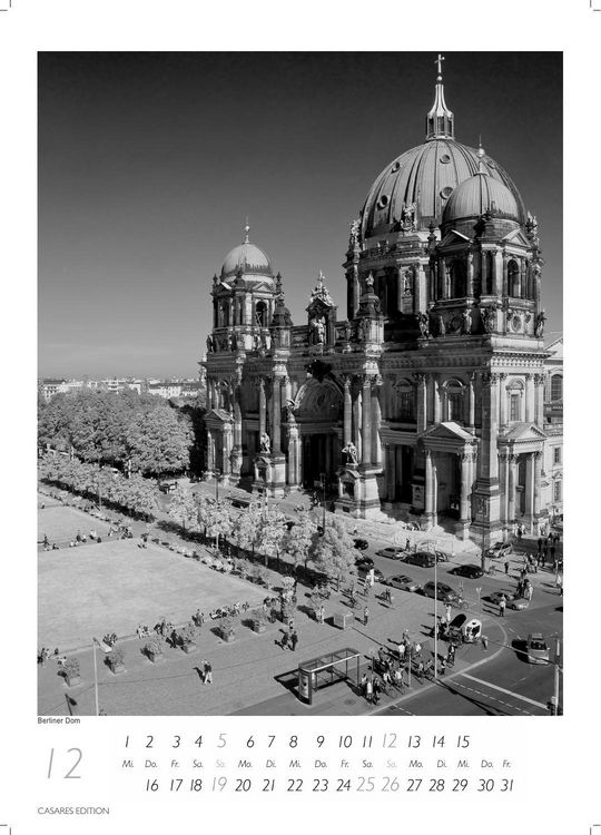 Produktbild: Berlin schwarz-weiss Kalender 2027 &ndash; Wandkalender | Fotokalender Deutschland 59x42cm Grosses Format - Eleganter Schwarz-Wei&szlig;-Print mit beeindruckenden Berlin-Motiven