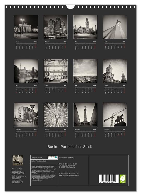 Produktbild: Berlin - Portrait einer Stadt (Wandkalender 2026 DIN A3 hoch), CALVENDO Monatskalender