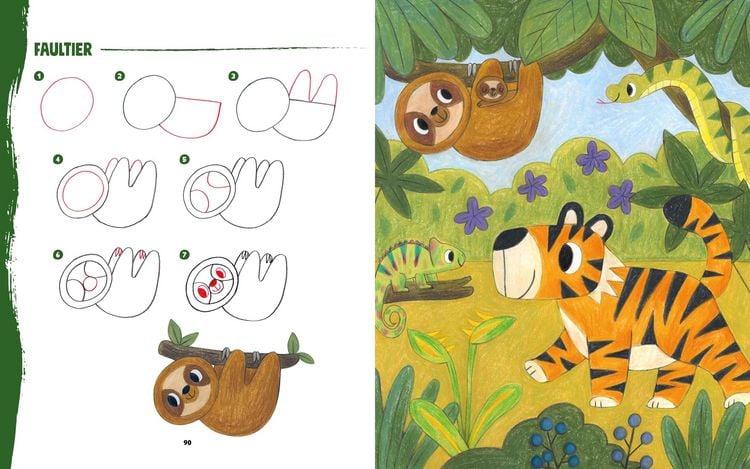 Produktbild: Tiere zeichnen f&uuml;r Kids &ndash; &Uuml;ber 100 kunterbunte Lieblingstiere mit einfachen Formen Schritt-f&uuml;r-Schritt malen lernen