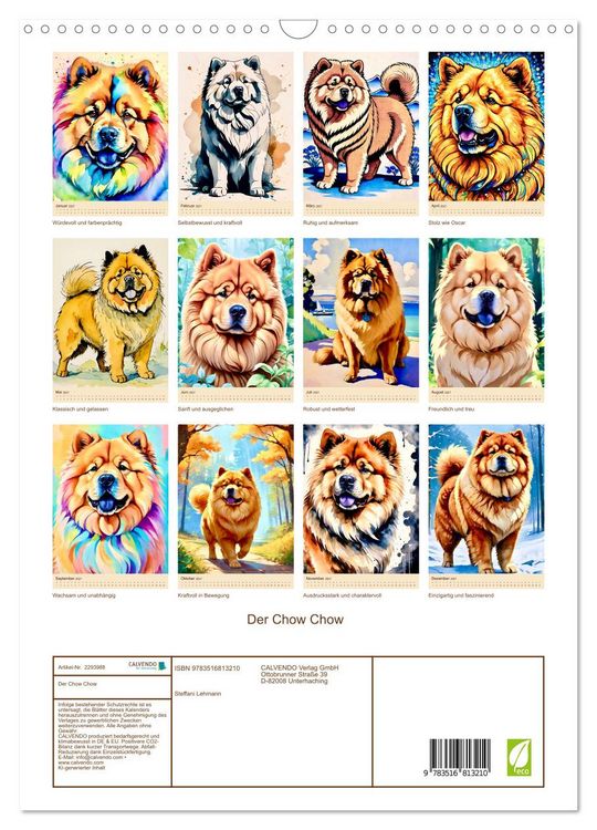 Produktbild: Der Chow Chow (Wandkalender 2027 DIN A3 hoch), CALVENDO Monatskalender