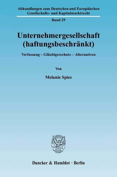 Produktbild: Unternehmergesellschaft (haftungsbeschr&auml;nkt).