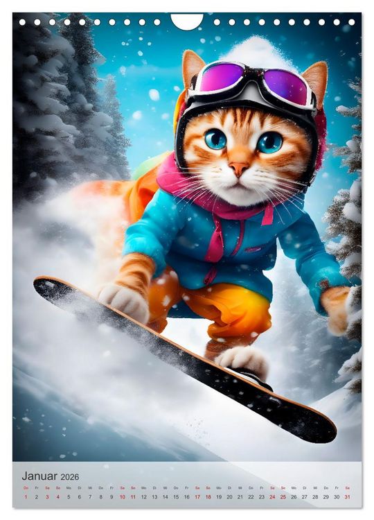 Produktbild: Outdoorsport f&uuml;r Katzen (Wandkalender 2026 DIN A4 hoch), CALVENDO Monatskalender