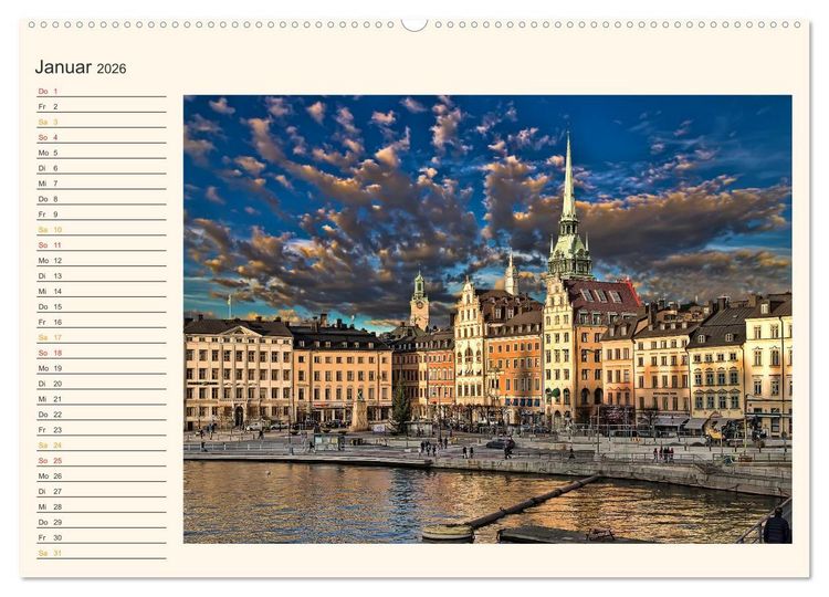 Produktbild: Stockholm - Venedig des Nordens (hochwertiger Premium Wandkalender 2026 DIN A2 quer), Kunstdruck in Hochglanz