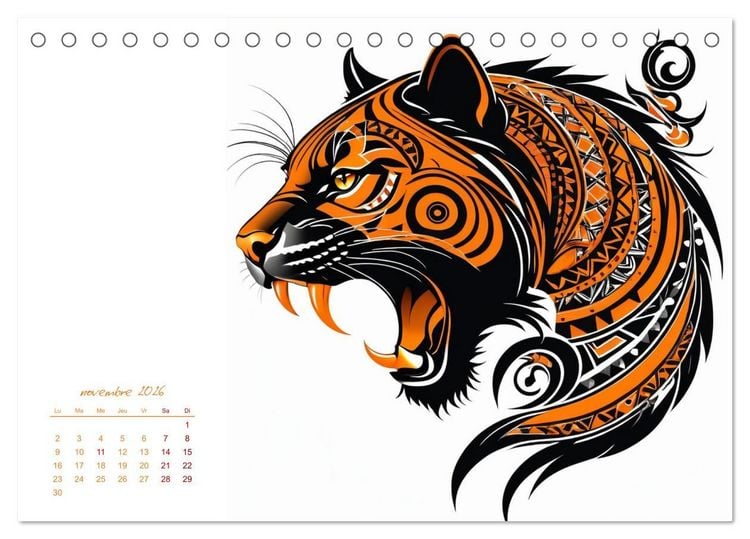 Produktbild: Passion Tribale (Calendrier de bureau 2026 DIN A5 vertical), CALVENDO calendrier mensuel