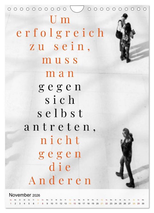 Produktbild: Dein monatlicher Motivationsschub: Das Leben wird nicht leichter, Du wirst nur st&auml;rker. (Wandkalender 2026 DIN A4 hoch), CALVENDO Monatskalender