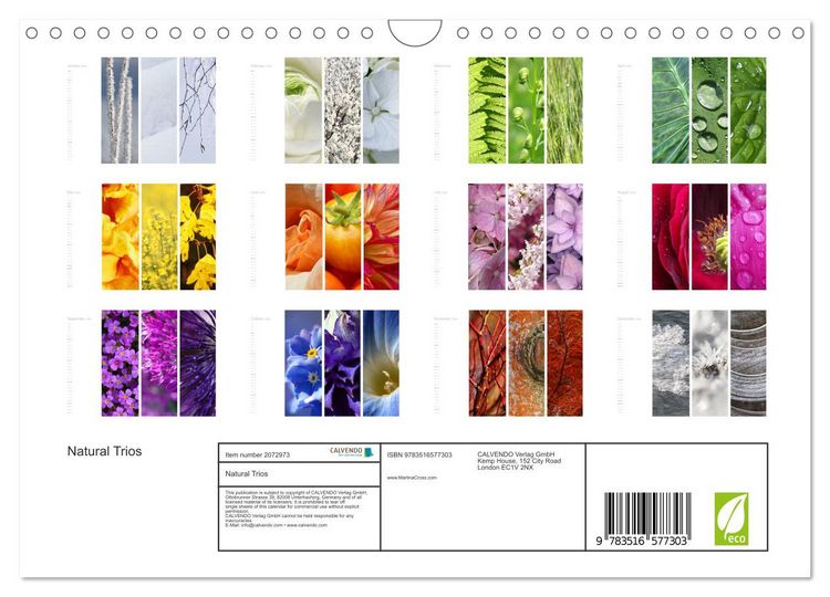 Produktbild: Natural Trios (Wall Calendar 2026 DIN A4 landscape), CALVENDO 12 Month Wall Calendar