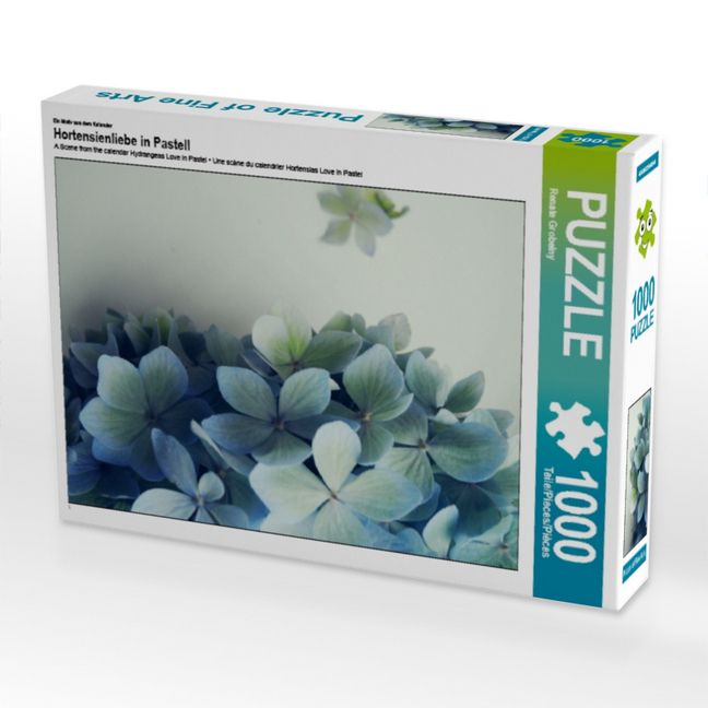 Produktbild: CALVENDO Puzzle Ein Motiv aus dem Kalender Hortensienliebe in Pastell | 1000 Teile Lege-Gr&ouml;&szlig;e 64x48cm Foto-Puzzle f&uuml;r gl&uuml;ckliche Stunden