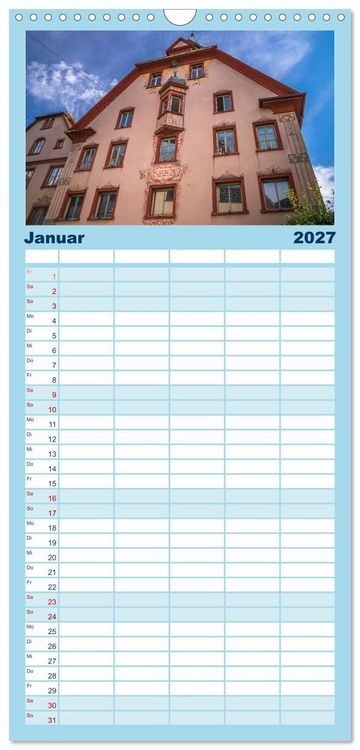 Produktbild: Familienplaner 2027 - Sigmaringen - h&uuml;bsche Kleinstadt an der Donau mit 5 Spalten (Wandkalender, 21 x 45 cm) CALVENDO