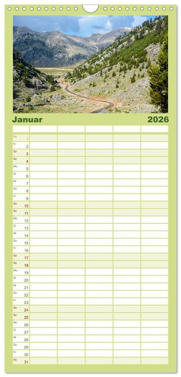 Produktbild: Familienplaner 2026 - Die S&uuml;dt&uuml;rkei entdecken mit 5 Spalten (Wandkalender, 21 x 45 cm) CALVENDO