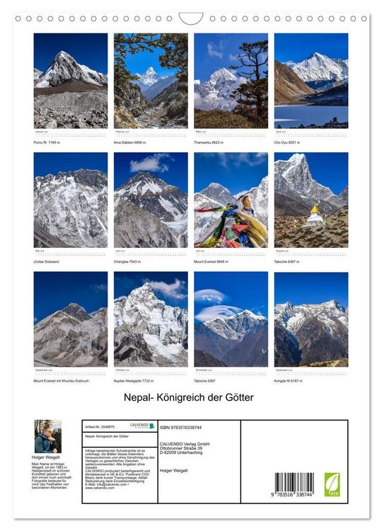 Produktbild: Nepal- K&ouml;nigreich der G&ouml;tter (Wandkalender 2026 DIN A3 hoch), CALVENDO Monatskalender