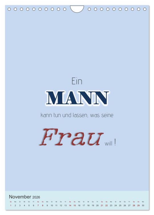 Produktbild: Was Mann &uuml;ber Frau wissen sollte und umgekehrt ... (Wandkalender 2026 DIN A4 hoch), CALVENDO Monatskalender