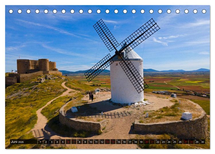 Produktbild: Windm&uuml;hlen in La Mancha (Tischkalender 2026 DIN A5 quer), CALVENDO Monatskalender