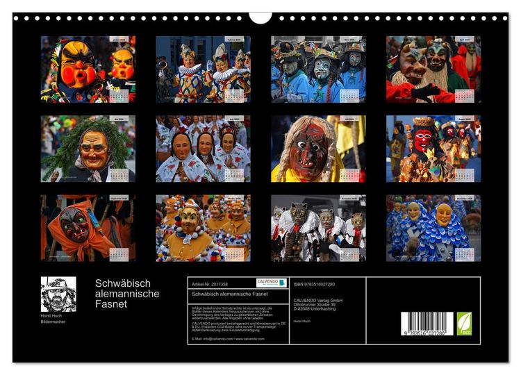Produktbild: Schw&auml;bisch alemannische Fasnet (Wandkalender 2026 DIN A3 quer), CALVENDO Monatskalender