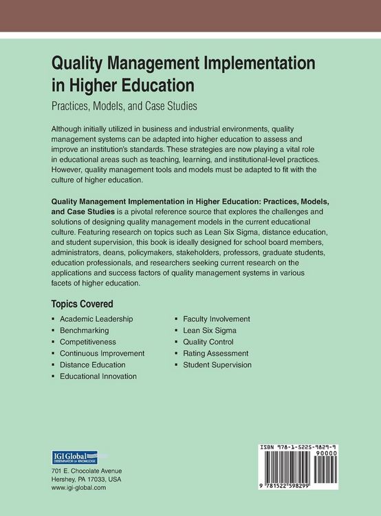 Produktbild: Quality Management Implementation in Higher Education