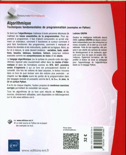 Produktbild: Algorithmique : techniques fondamentales de programmation