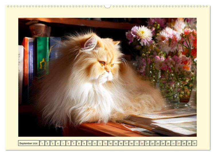 Produktbild: Perserkatzen. Zauberhaft, sanft, anh&auml;nglich und wundersch&ouml;n (hochwertiger Premium Wandkalender 2026 DIN A2 quer), Kunstdruck in Hochglanz