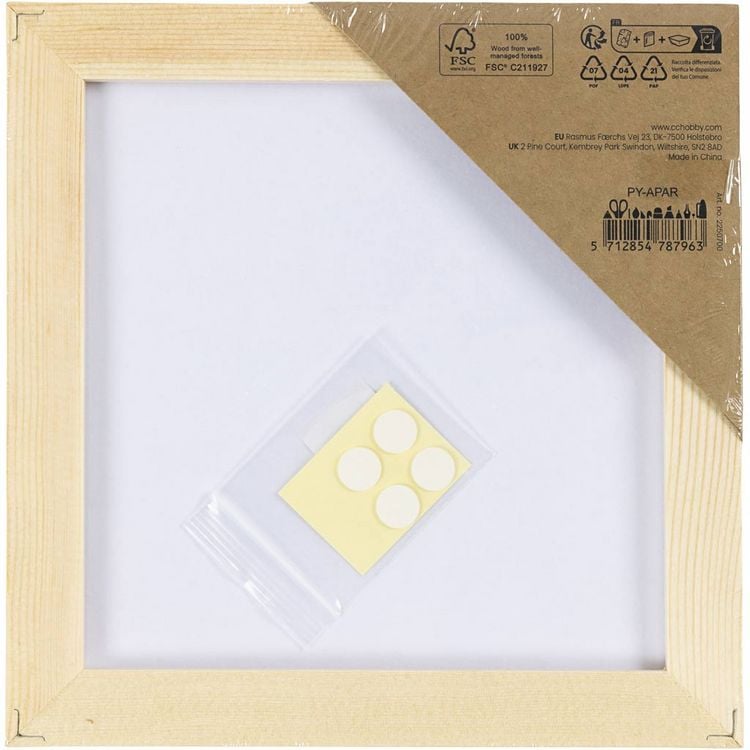 Produktbild: Creativ Company Malpappe mit Rahmen, Gr&ouml;&szlig;e 15,8x15,8 cm, 280 g, Wei&szlig;, 1 Stk