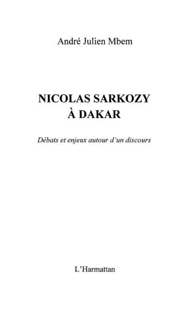 Produktbild: Nicolas Sarkosy a Dakar