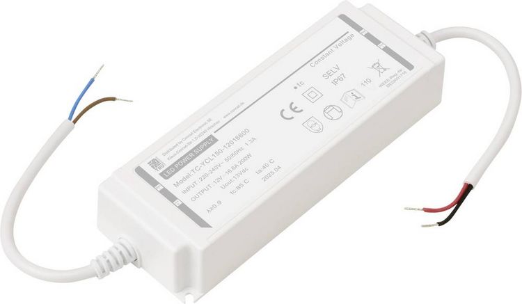 Produktbild: TRU COMPONENTS TC-YCL150-12016600 LED-Trafo IP67 Konstantspannung 200W 16.6A 12 V/DC 1St.