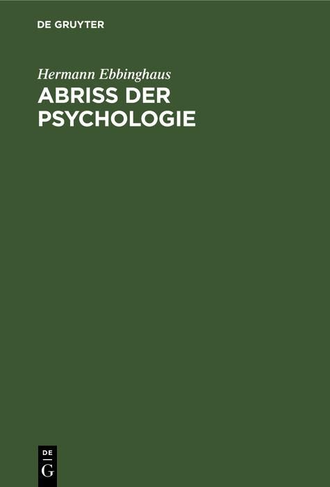 Produktbild: Abriss der Psychologie