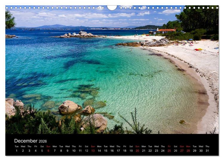 Produktbild: Beaches of Galicia (Wall Calendar 2026 DIN A3 landscape), CALVENDO 12 Month Wall Calendar