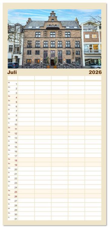 Produktbild: Familienplaner 2026 - Neuss Impressionen mit 5 Spalten (Wandkalender, 21 x 45 cm) CALVENDO