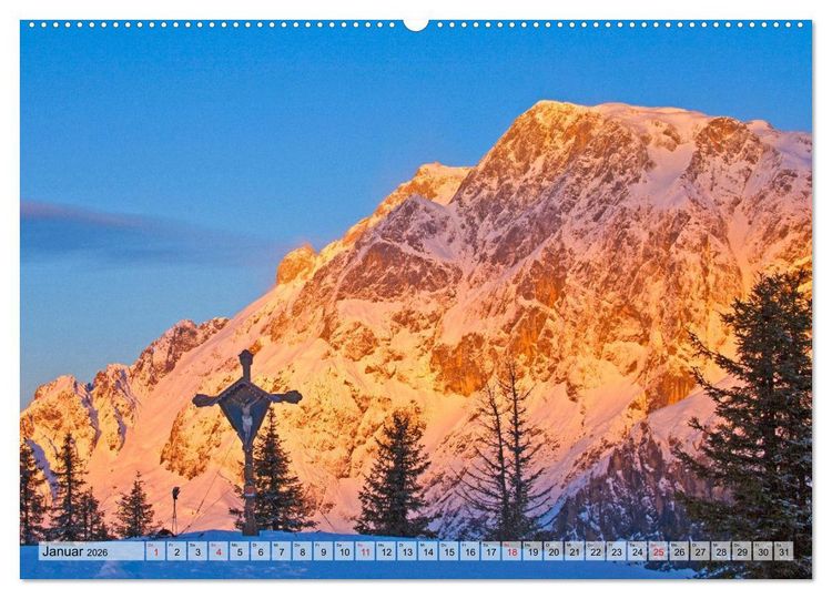 Produktbild: Alpengl&uuml;hen in den Bergen im Salzburger Land (hochwertiger Premium Wandkalender 2026 DIN A2 quer), Kunstdruck in Hochglanz