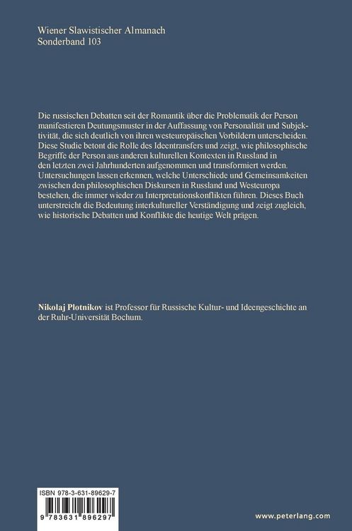 Produktbild: Konzepte der &sbquo;Person&lsquo; in der russischen Ideengeschichte