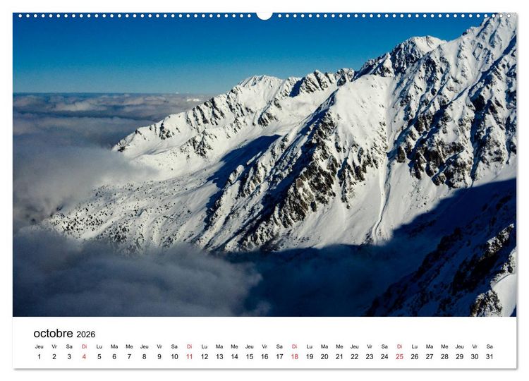 Produktbild: Le massif de Belledonne, vues sur les Alpes (Calendrier mural 2026 DIN A2 vertical) calendrier de bureau