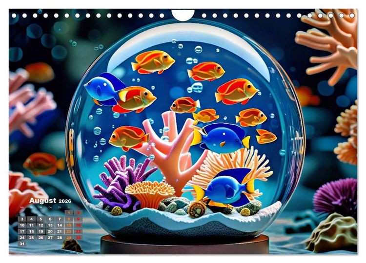 Produktbild: Aquarium in einer Glaskugel (Wandkalender 2026 DIN A4 quer), CALVENDO Monatskalender