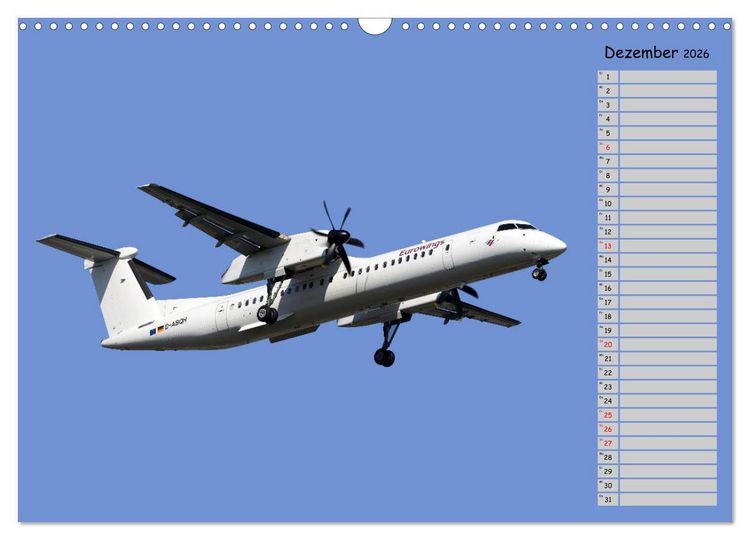 Produktbild: Flugzeuge &ndash; Starts und Landeanfl&uuml;ge Geburtstagsplaner (Wandkalender 2026 DIN A3 quer), CALVENDO Monatskalender