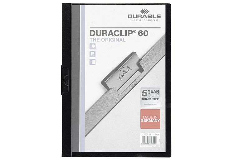 Produktbild: DURABLE Klemmhefter Duraclip&reg; 60, schwarz
