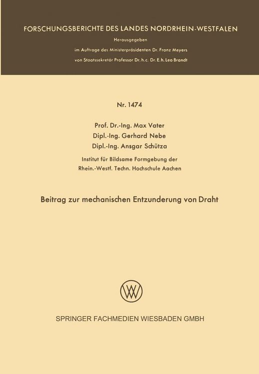 Produktbild: Beitrag zur mechanischen Entzunderung von Draht