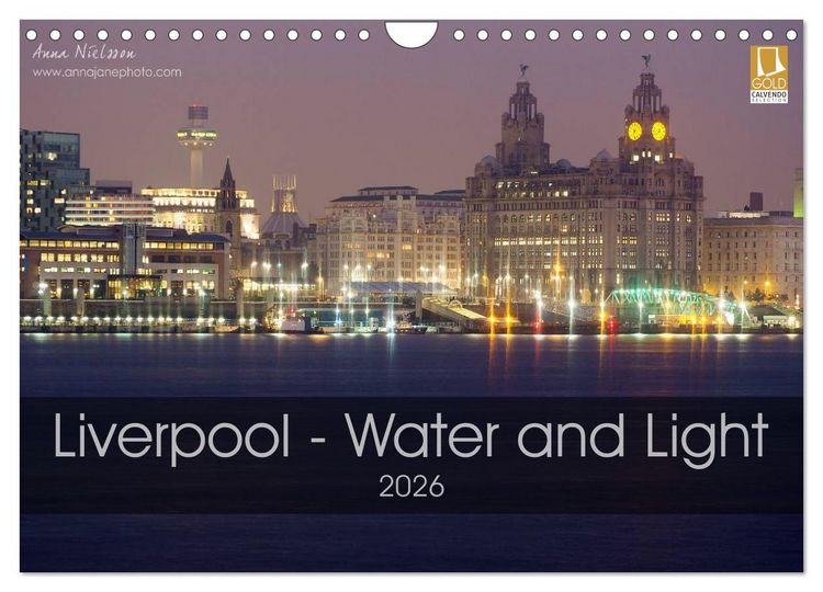 Produktbild: Liverpool - Water and Light (Wall Calendar 2026 DIN A4 landscape), CALVENDO 12 Month Wall Calendar
