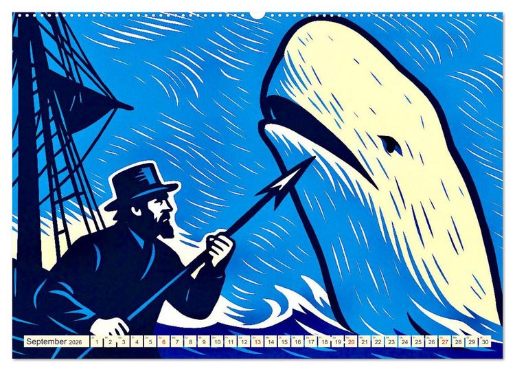 Produktbild: Das Meer in der Weltliteratur (hochwertiger Premium Wandkalender 2026 DIN A2 quer), Kunstdruck in Hochglanz